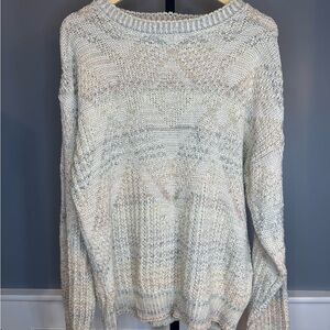 Vintage 90s Directions USA Chunky Knit Sweater Oversized Cotton Blend Pastel M